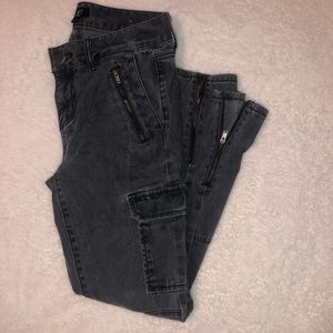 LOFT Petite Skinny Crop Cargo Pants - Grey